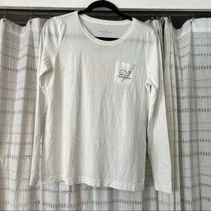 Vineyard Vines White Merry Christmas Whale Long Sleeve Shirt